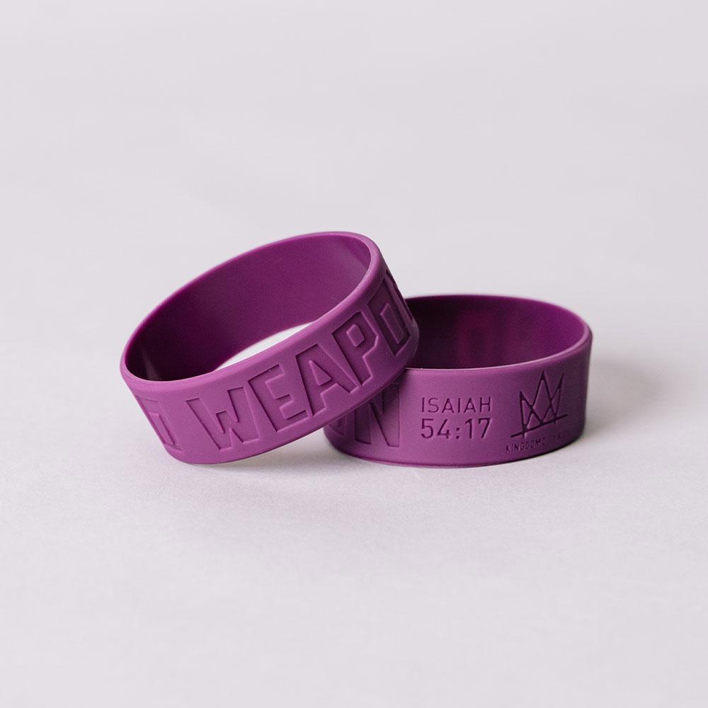 No Weapon Kids Wristband (Purple)