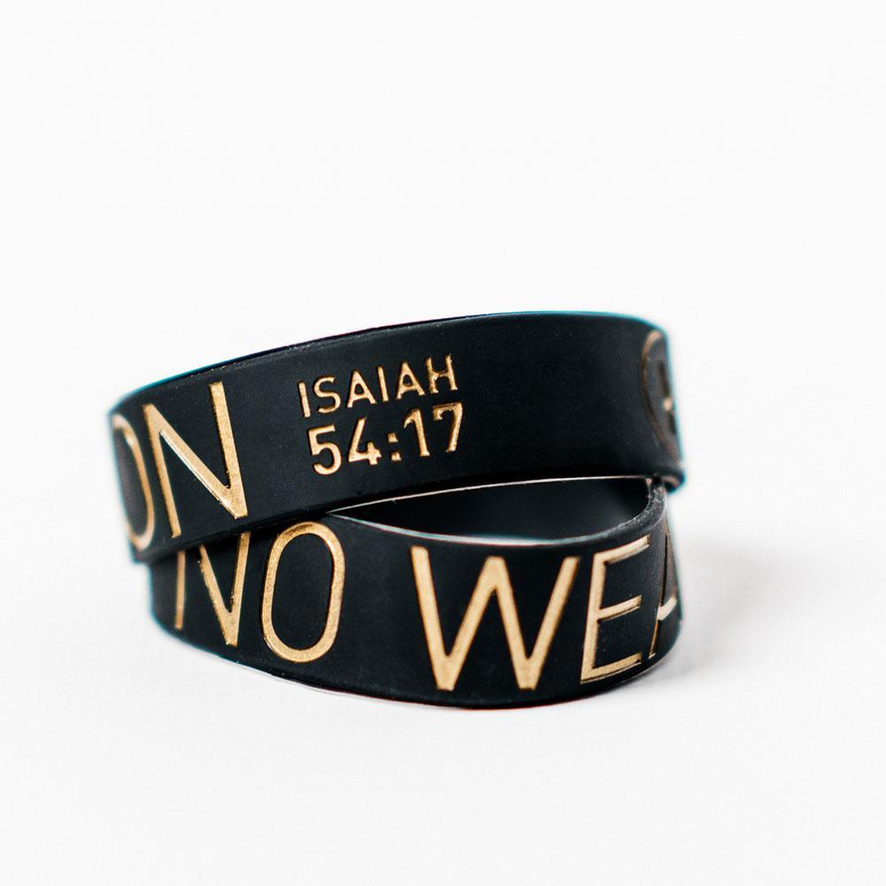 No Weapon Wristband (Black & Gold)