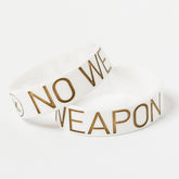No Weapon Wristband (White & Gold)